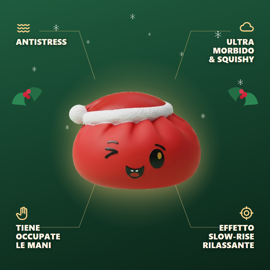 Dumpling Squishy Cappello di Natale Rosso — squishy antistress slow-rise kawaii