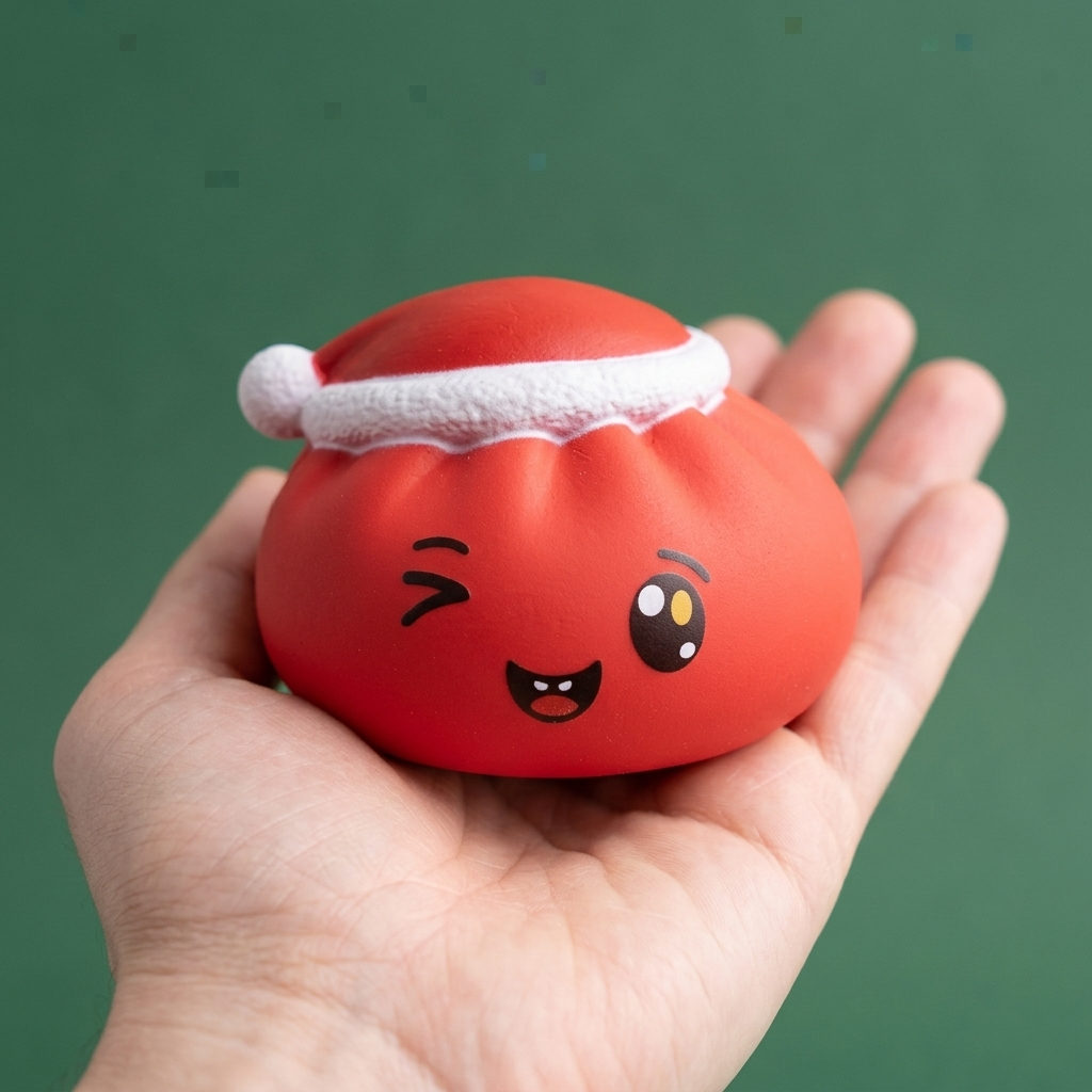 Dumpling Squishy Cappello di Natale Rosso — squishy antistress slow-rise kawaii