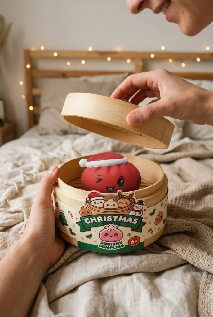 Dumpling Squishy Cappello di Natale Rosso — squishy antistress slow-rise kawaii