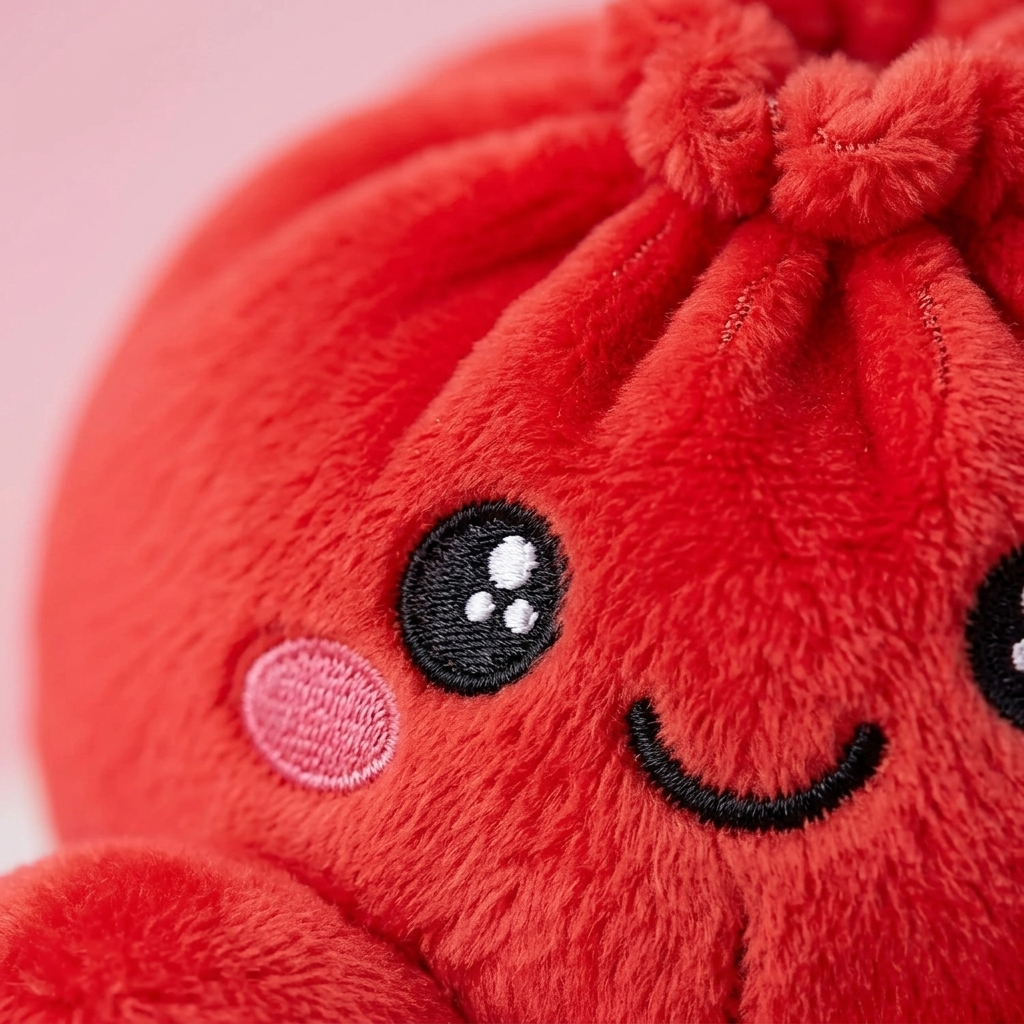 Dumpling Squishy Peluche Rosso Rubino — squishy antistress slow-rise kawaii