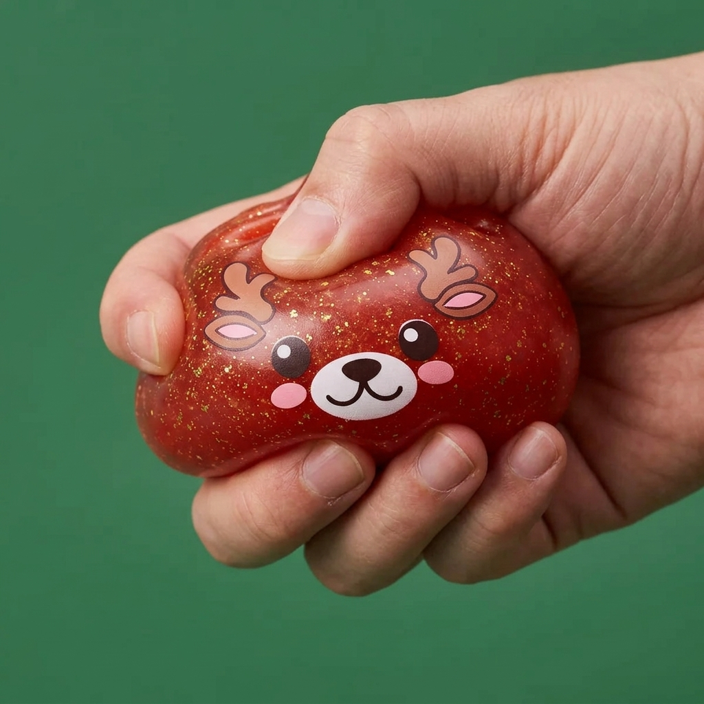 Squishy Dumpling Renna Rossa Glitter — squishy antistress slow-rise kawaii