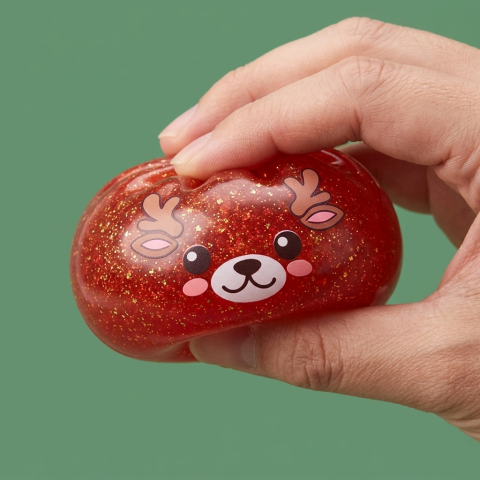 Squishy Dumpling Renna Rossa Glitter — squishy antistress slow-rise kawaii