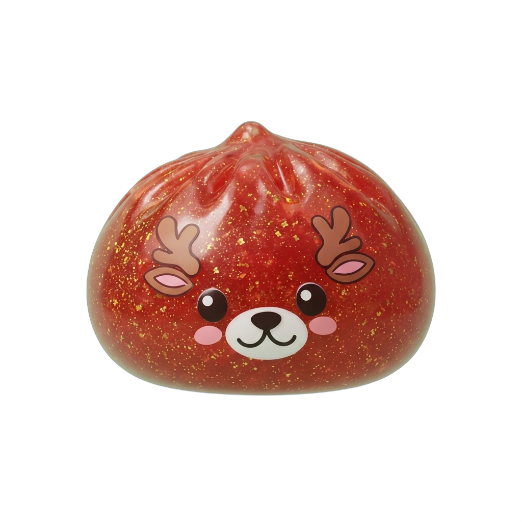 Squishy Dumpling Renna Rossa Glitter — squishy antistress slow-rise kawaii
