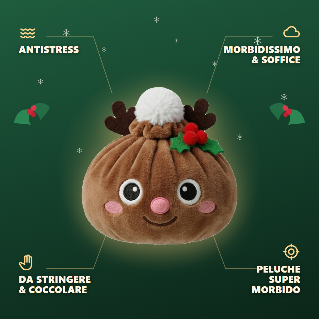 Dumpling Squishy Renna di Natale — squishy antistress slow-rise kawaii