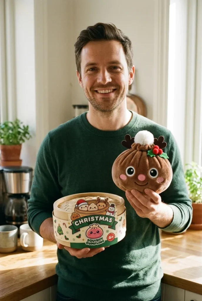 Dumpling Squishy Renna di Natale — squishy antistress slow-rise kawaii