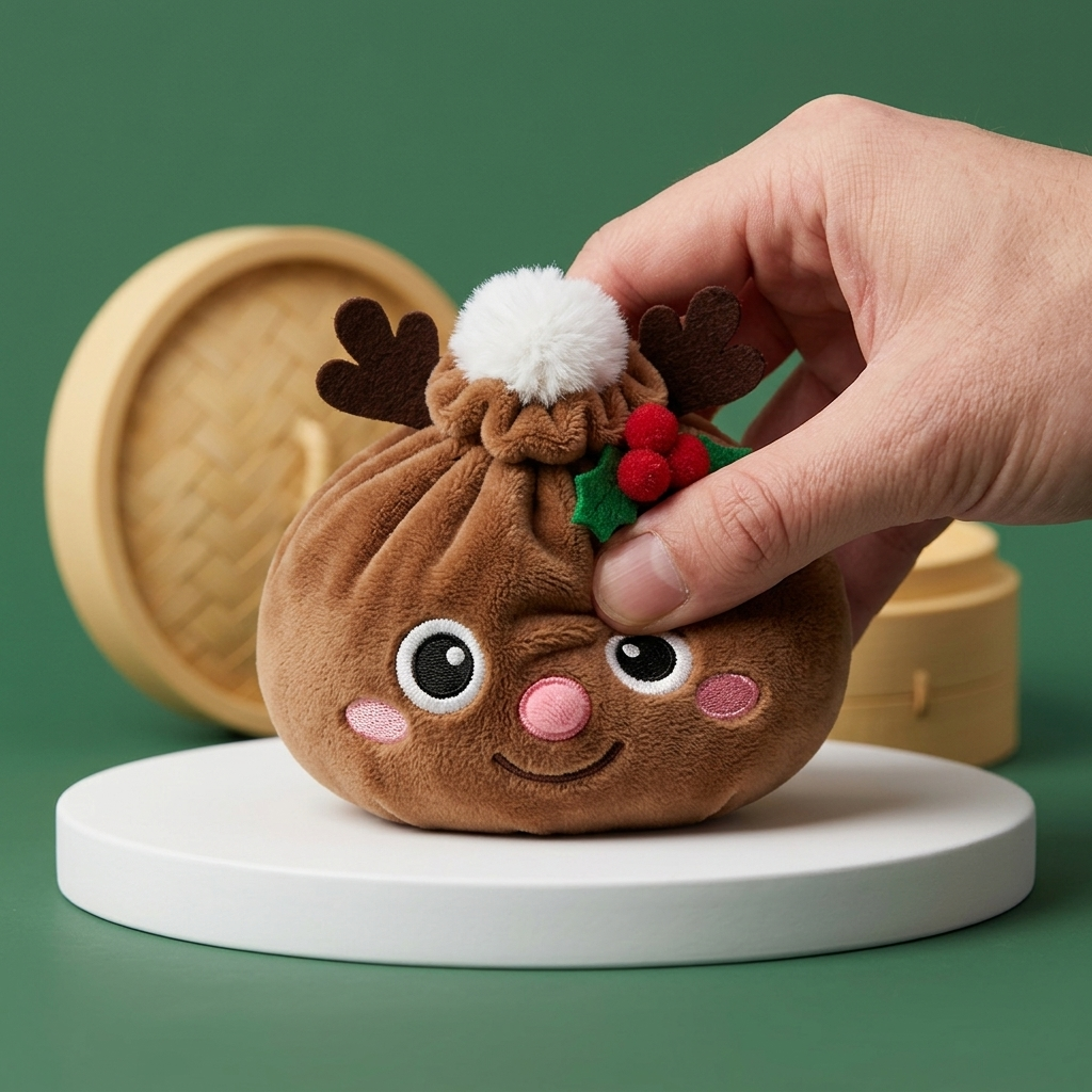Dumpling Squishy Renna di Natale — squishy antistress slow-rise kawaii