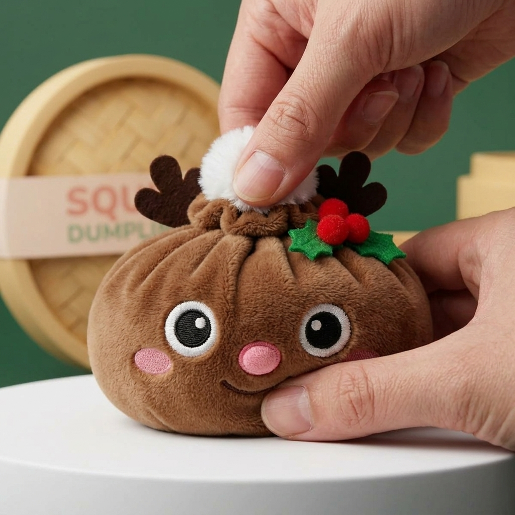 Dumpling Squishy Renna di Natale — squishy antistress slow-rise kawaii