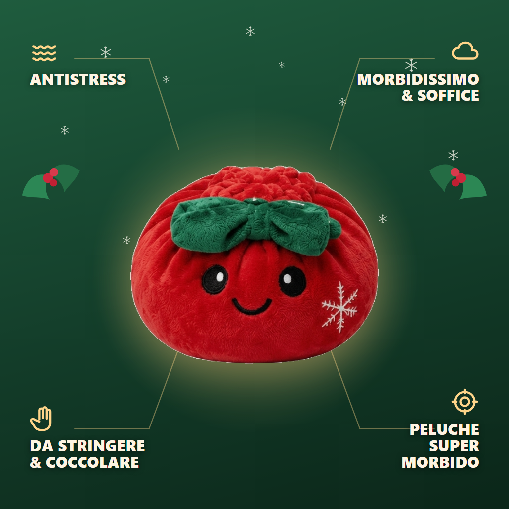 Squishy Dumpling Fiocco Festivo Rosso Natale — squishy antistress slow-rise kawaii