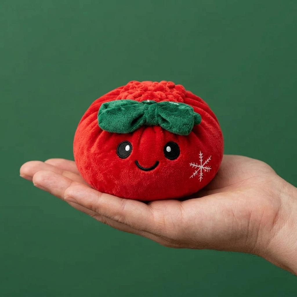 Squishy Dumpling Fiocco Festivo Rosso Natale — squishy antistress slow-rise kawaii