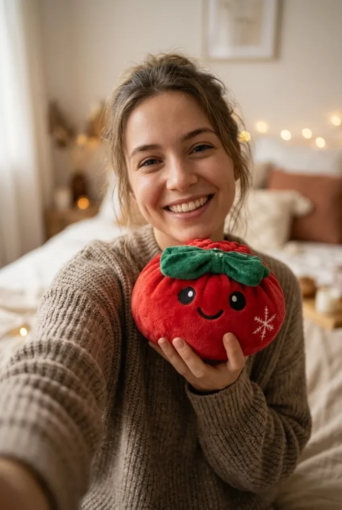 Squishy Dumpling Fiocco Festivo Rosso Natale — squishy antistress slow-rise kawaii