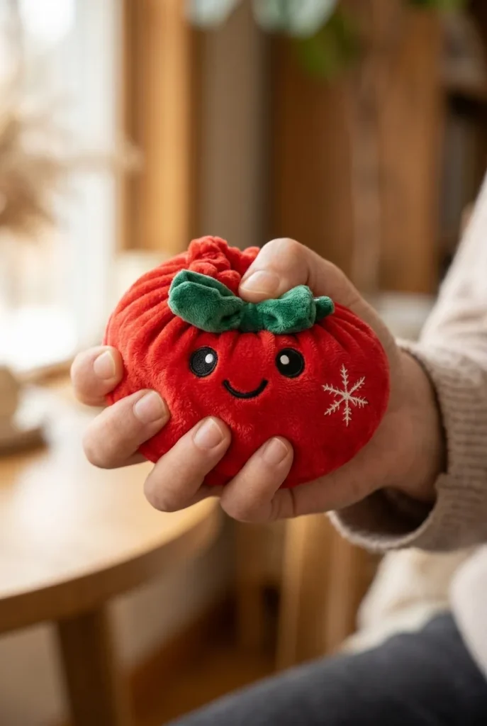 Squishy Dumpling Fiocco Festivo Rosso Natale — squishy antistress slow-rise kawaii