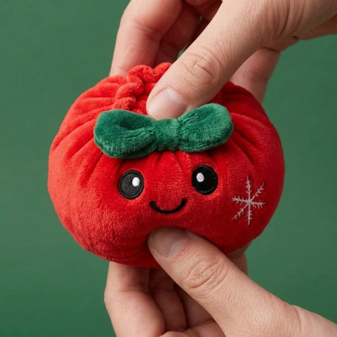 Squishy Dumpling Fiocco Festivo Rosso Natale — squishy antistress slow-rise kawaii