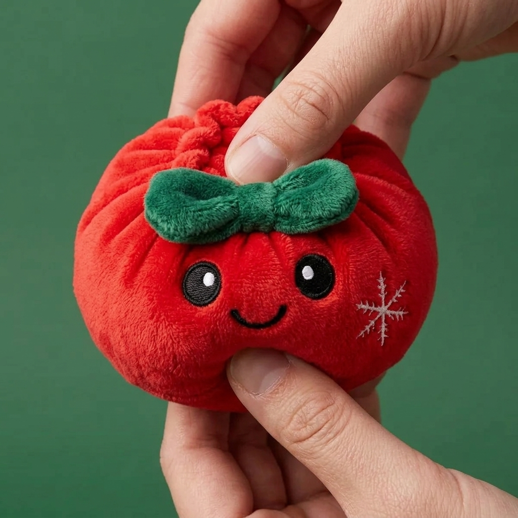 Squishy Dumpling Fiocco Festivo Rosso Natale — squishy antistress slow-rise kawaii