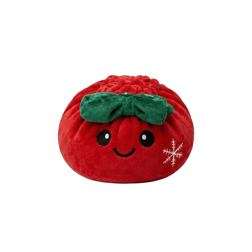 Squishy Dumpling Fiocco Festivo Rosso Natale — squishy antistress slow-rise kawaii