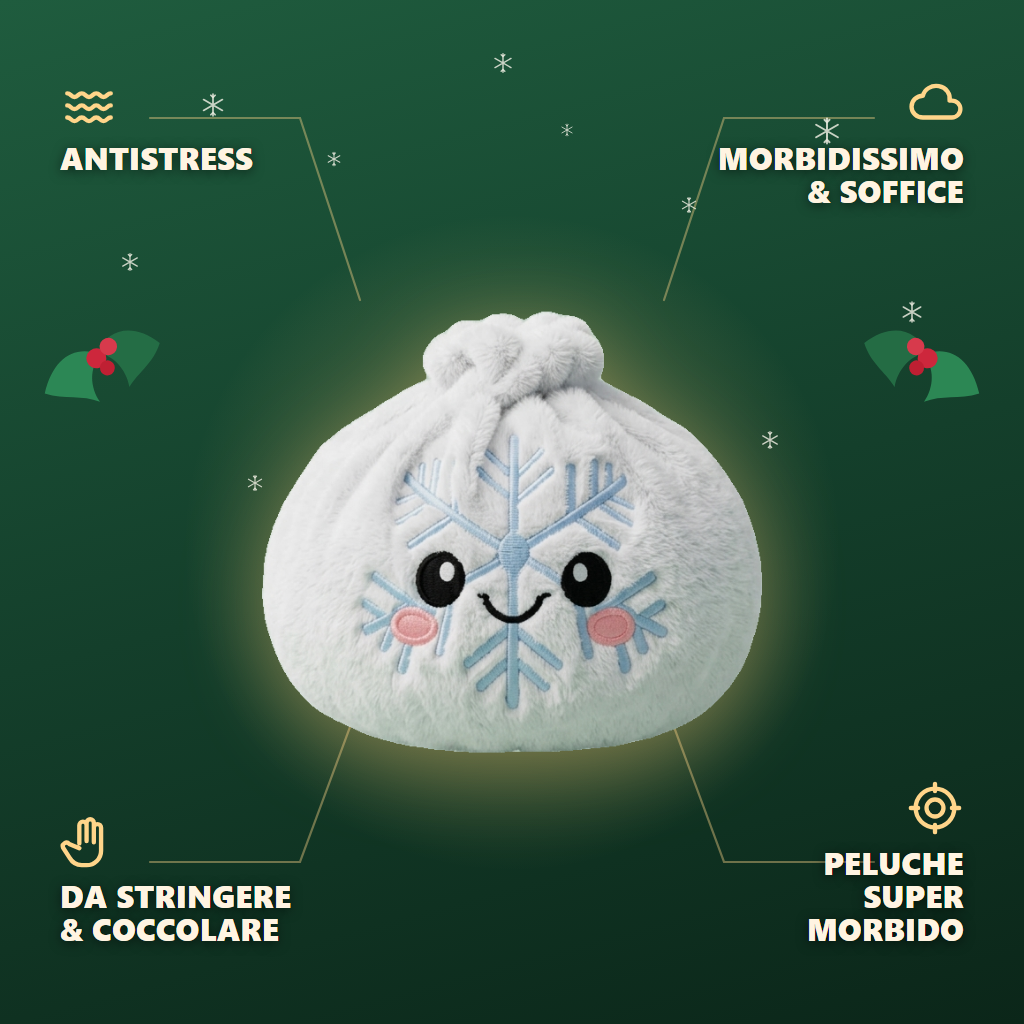 Dumpling Squishy Snowflake Inverno — squishy antistress slow-rise kawaii