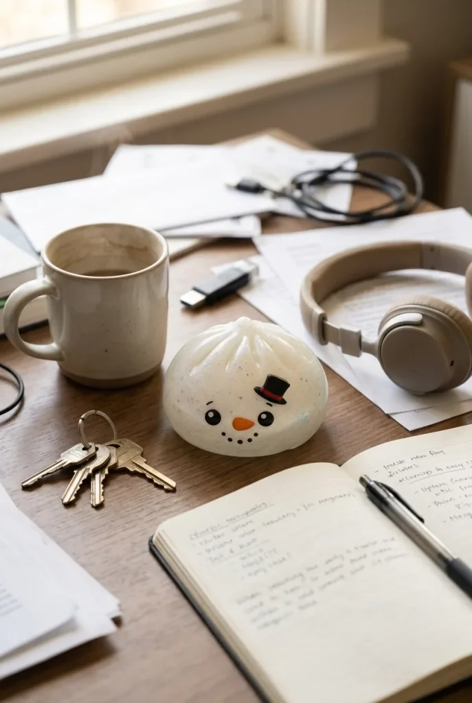 Pupazzo di Neve Dumpling Squishy Glitter — squishy antistress slow-rise kawaii