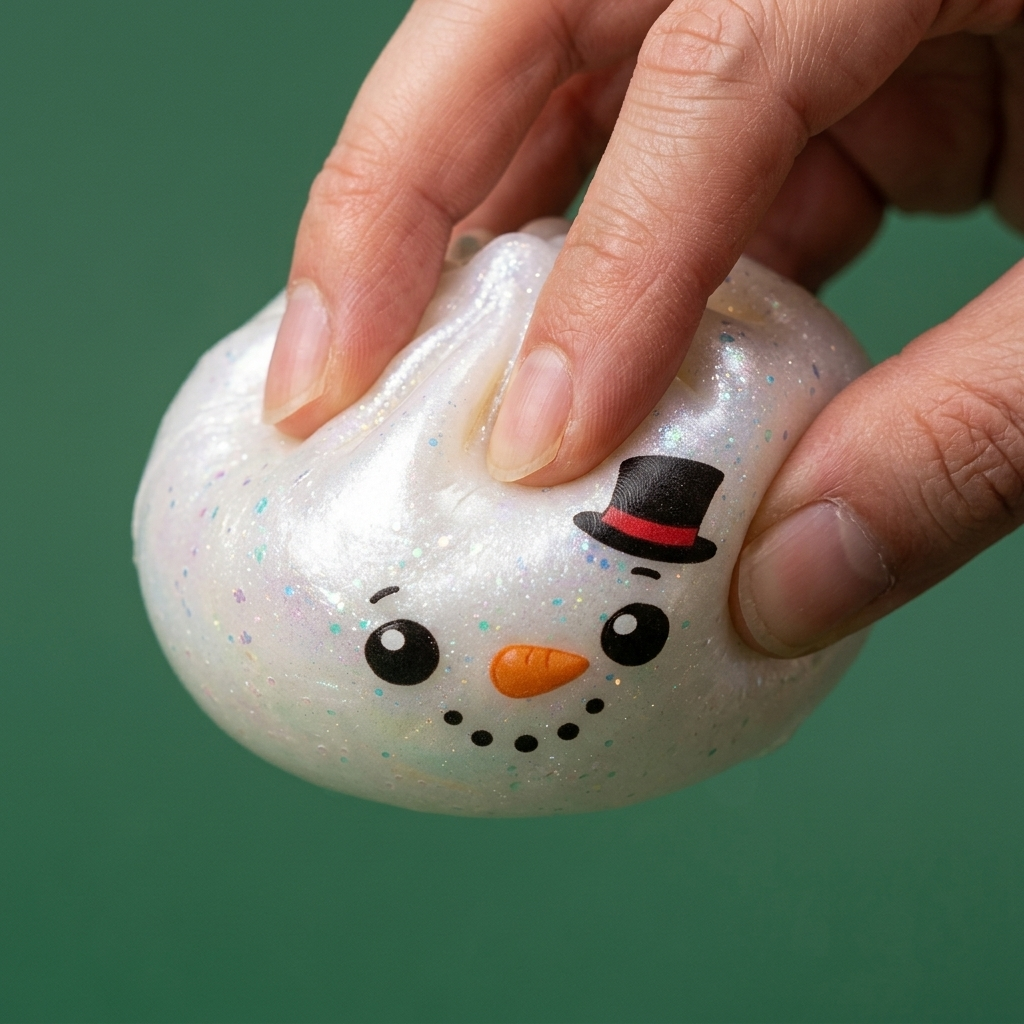Pupazzo di Neve Dumpling Squishy Glitter — squishy antistress slow-rise kawaii