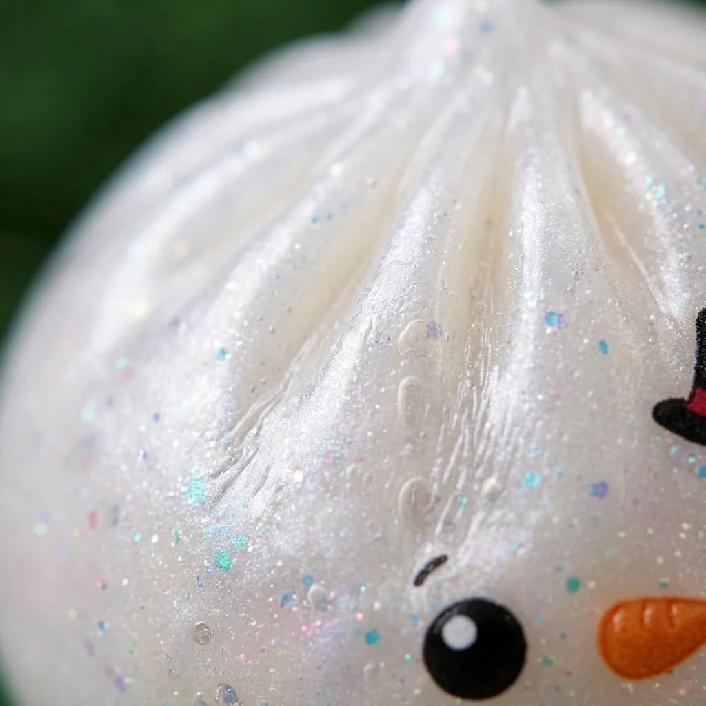 Pupazzo di Neve Dumpling Squishy Glitter — squishy antistress slow-rise kawaii