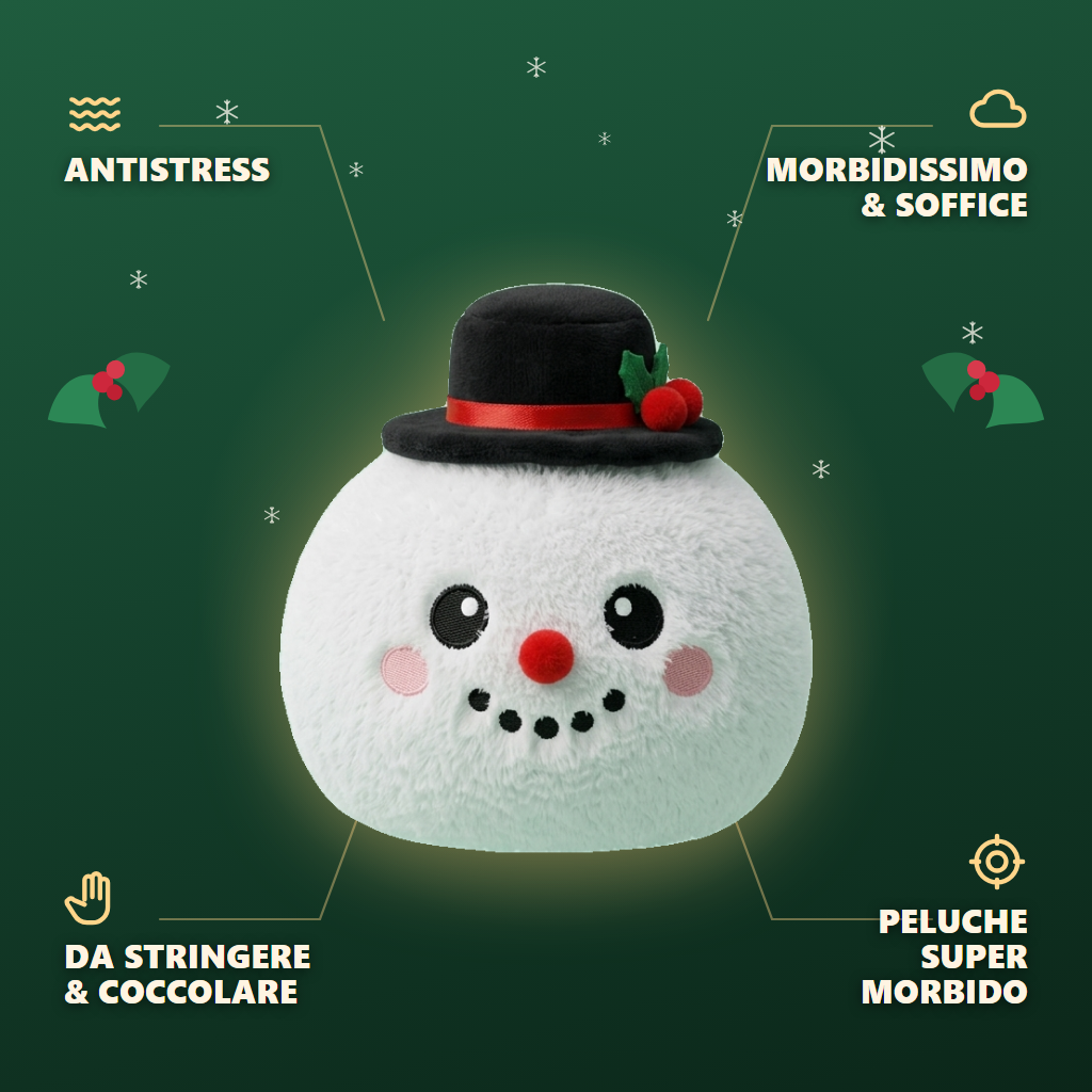 Squishy Dumpling Pupazzo di Neve con Cilindro — squishy antistress slow-rise kawaii
