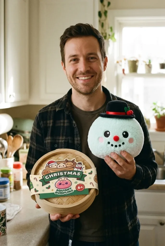 Squishy Dumpling Pupazzo di Neve con Cilindro — squishy antistress slow-rise kawaii