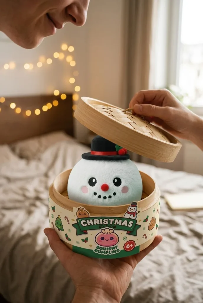 Squishy Dumpling Pupazzo di Neve con Cilindro — squishy antistress slow-rise kawaii