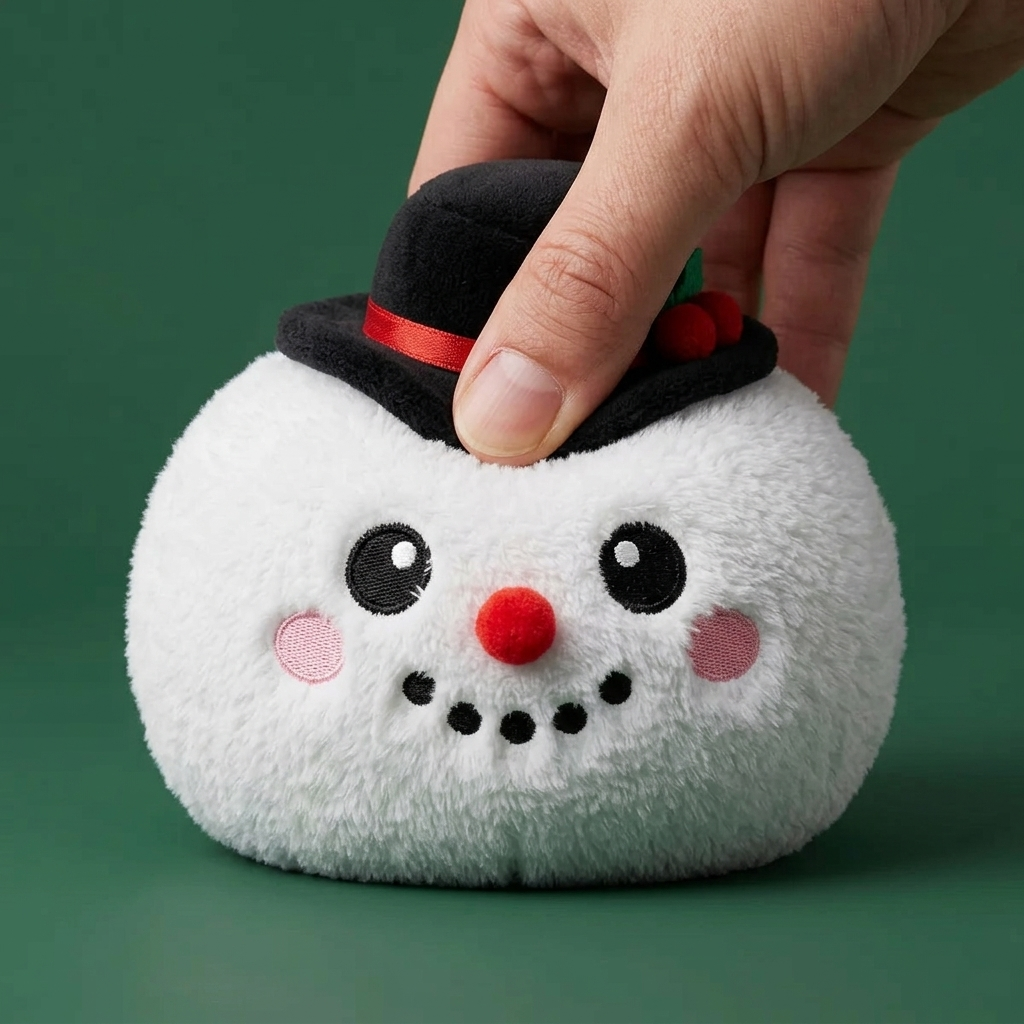 Squishy Dumpling Pupazzo di Neve con Cilindro — squishy antistress slow-rise kawaii