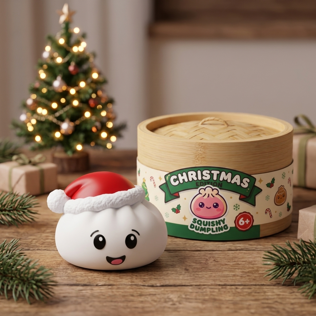 Squishy Dumpling Cappello di Natale Bianco — squishy antistress slow-rise kawaii