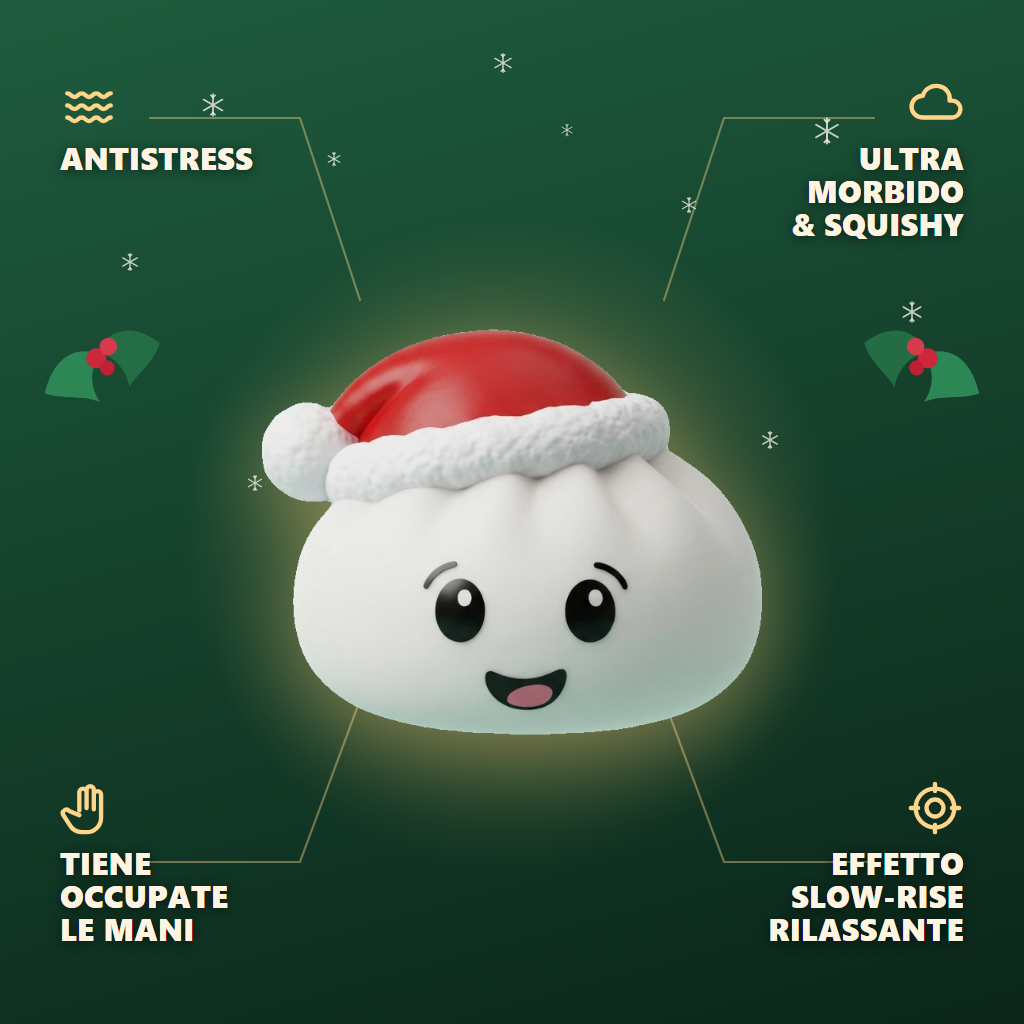 Squishy Dumpling Cappello di Natale Bianco — squishy antistress slow-rise kawaii