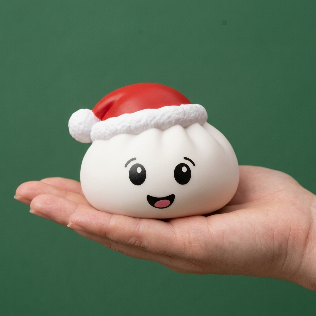 Squishy Dumpling Cappello di Natale Bianco — squishy antistress slow-rise kawaii