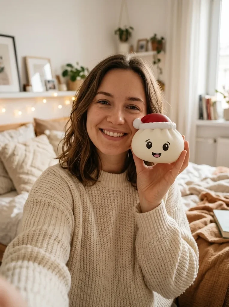 Squishy Dumpling Cappello di Natale Bianco — squishy antistress slow-rise kawaii