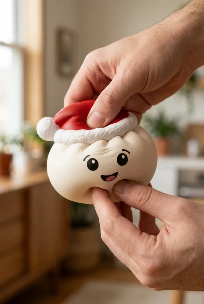 Squishy Dumpling Cappello di Natale Bianco — squishy antistress slow-rise kawaii