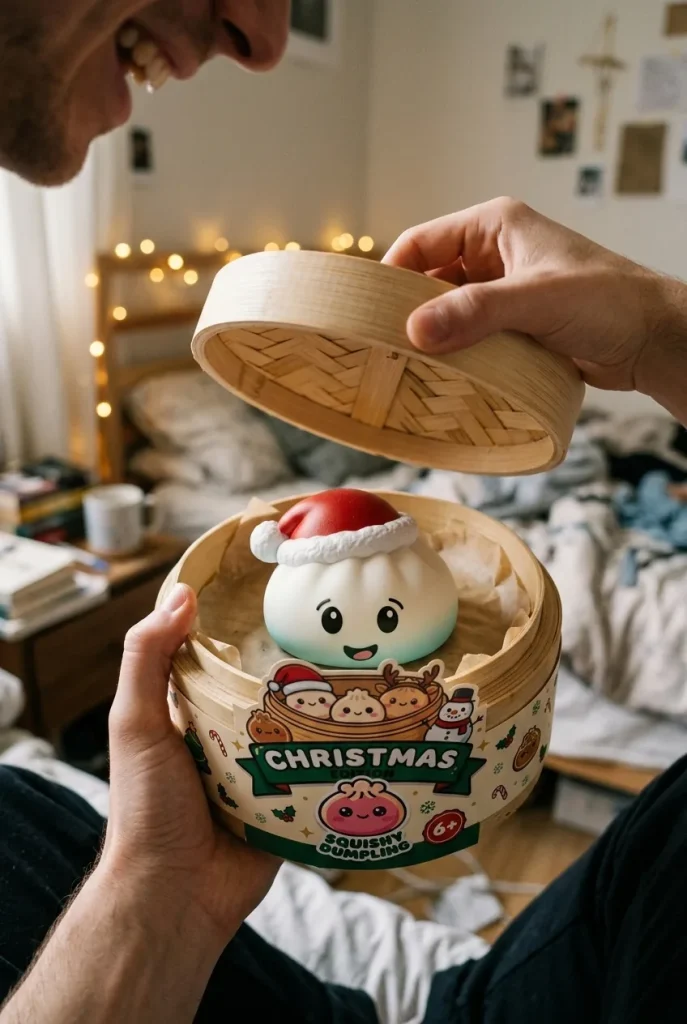 Squishy Dumpling Cappello di Natale Bianco — squishy antistress slow-rise kawaii