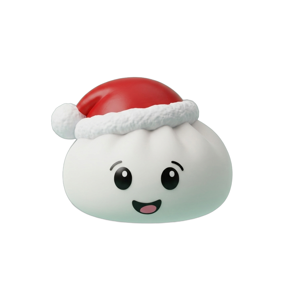 Squishy Dumpling Cappello di Natale Bianco — squishy antistress slow-rise kawaii