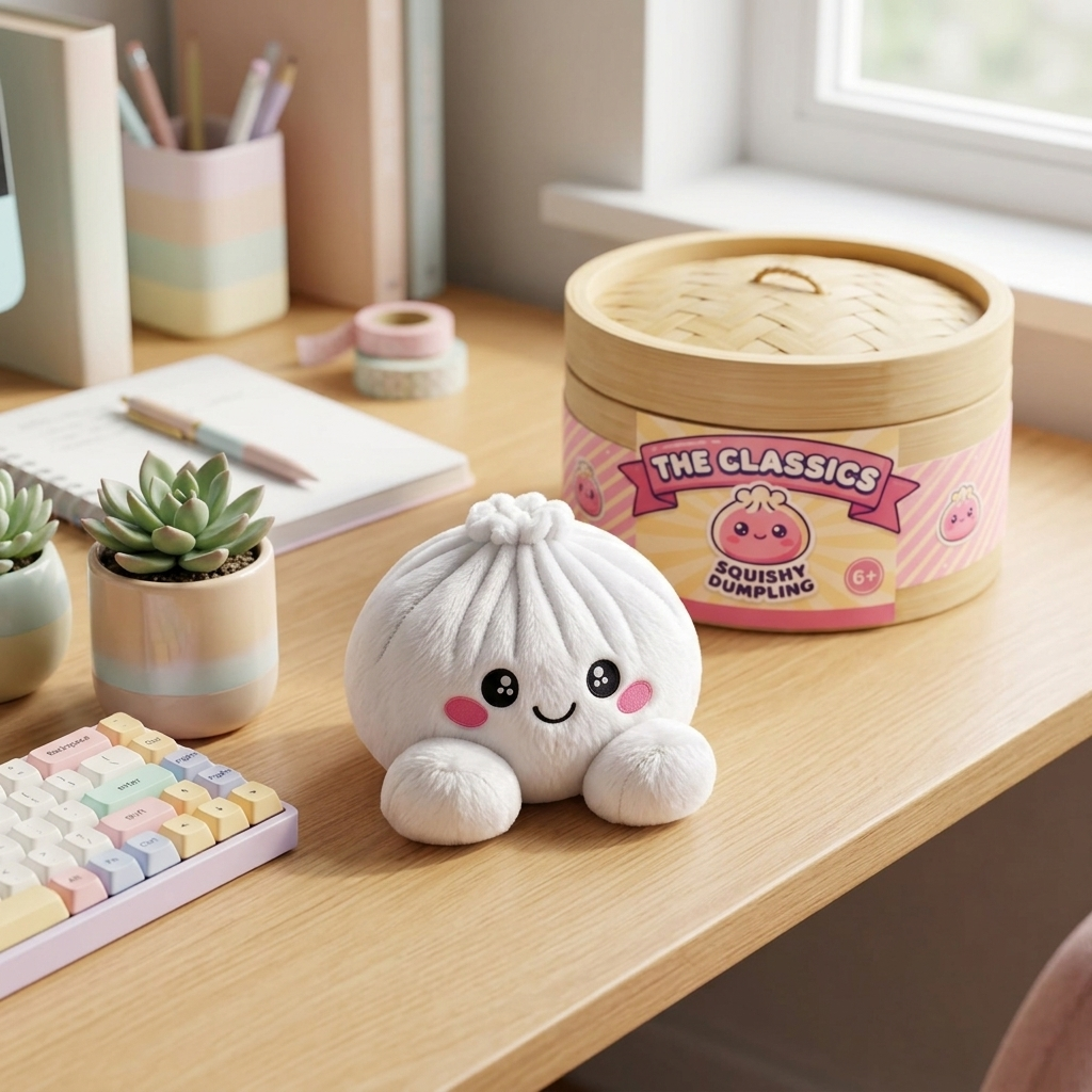 Squishy Dumpling Marshmallow Bianco Peluche — squishy antistress slow-rise kawaii