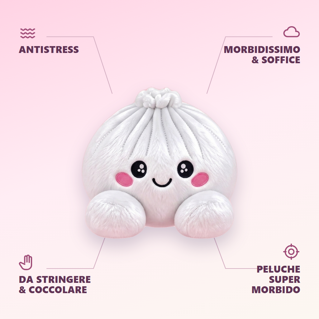 Squishy Dumpling Marshmallow Bianco Peluche — squishy antistress slow-rise kawaii