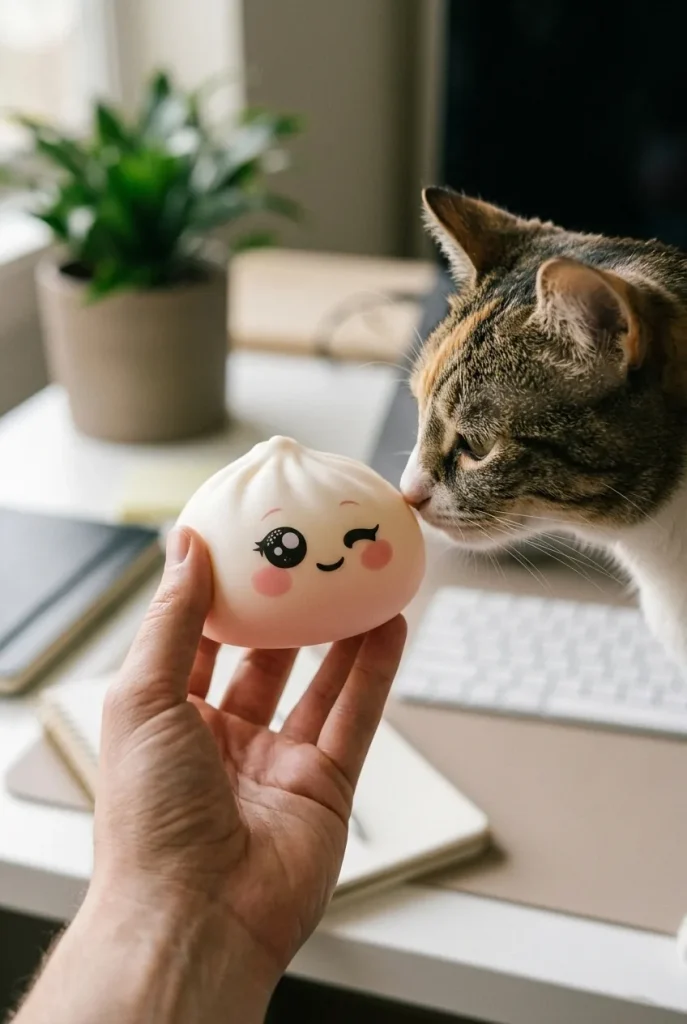 Dumpling Squishy Bianco Occhiolino — squishy antistress slow-rise kawaii