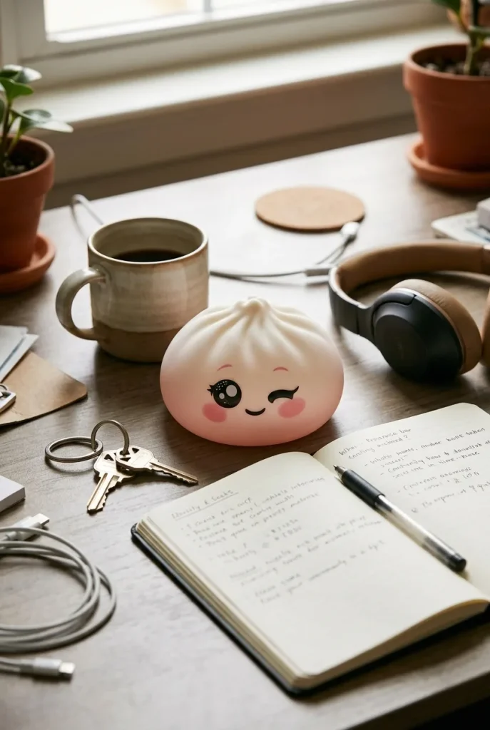 Dumpling Squishy Bianco Occhiolino — squishy antistress slow-rise kawaii