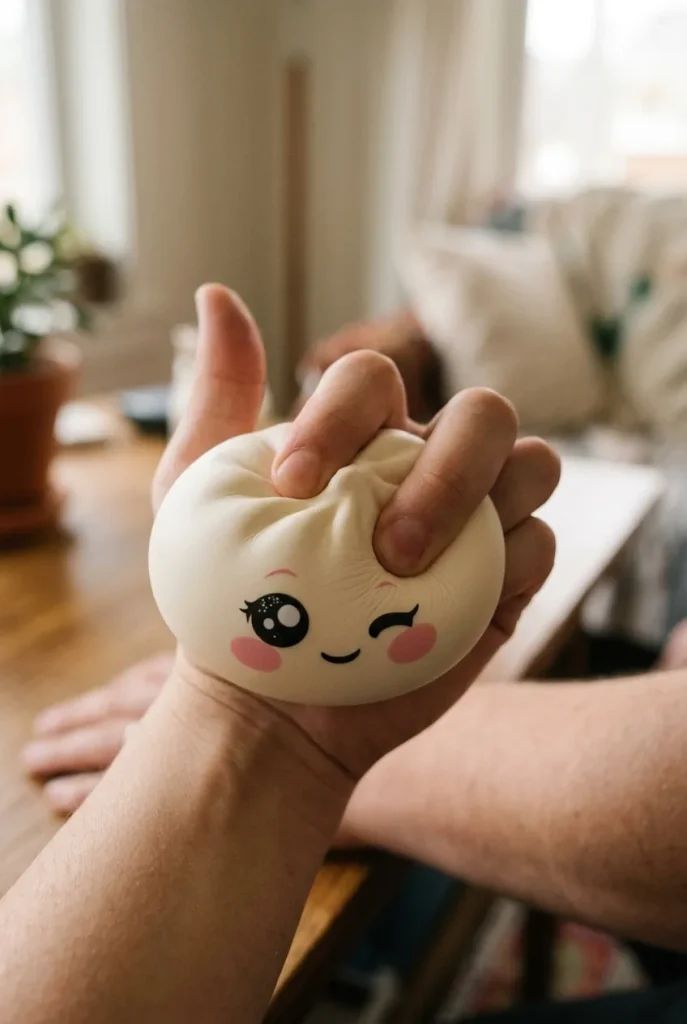 Dumpling Squishy Bianco Occhiolino — squishy antistress slow-rise kawaii