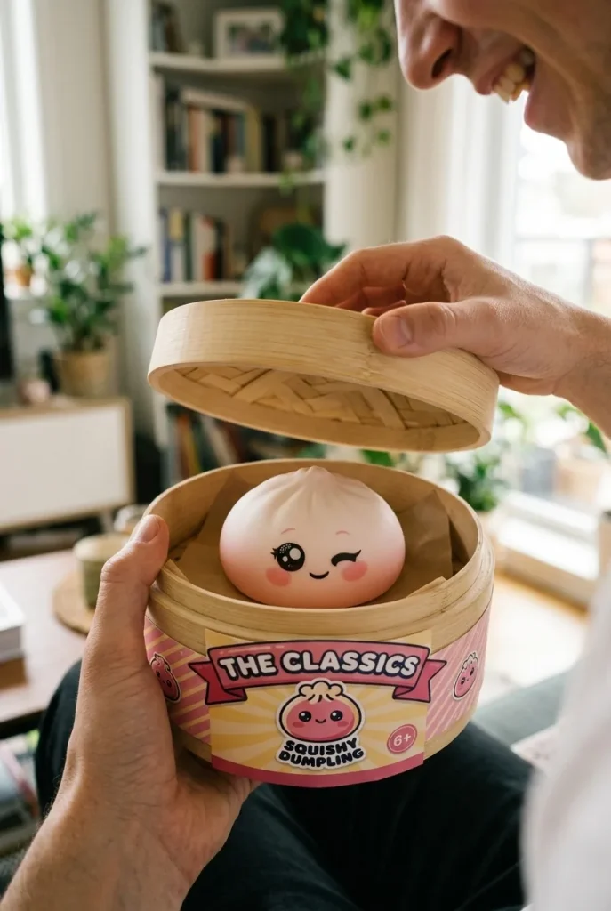 Dumpling Squishy Bianco Occhiolino — squishy antistress slow-rise kawaii