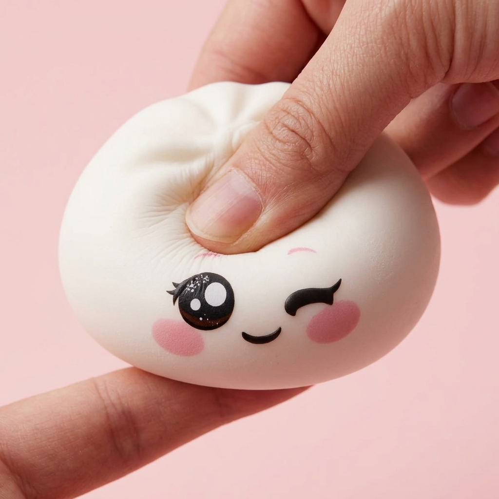 Dumpling Squishy Bianco Occhiolino — squishy antistress slow-rise kawaii