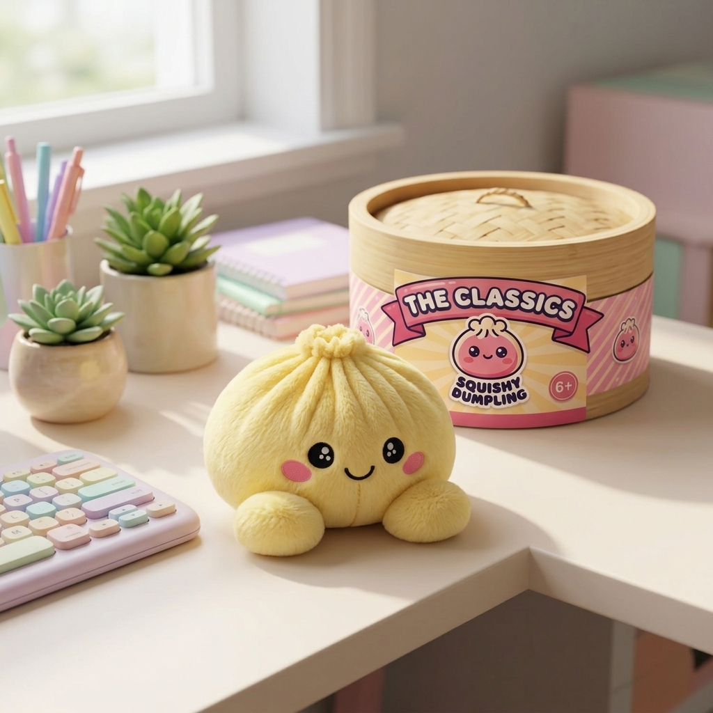 Dumpling Squishy Giallo Limone — squishy antistress slow-rise kawaii