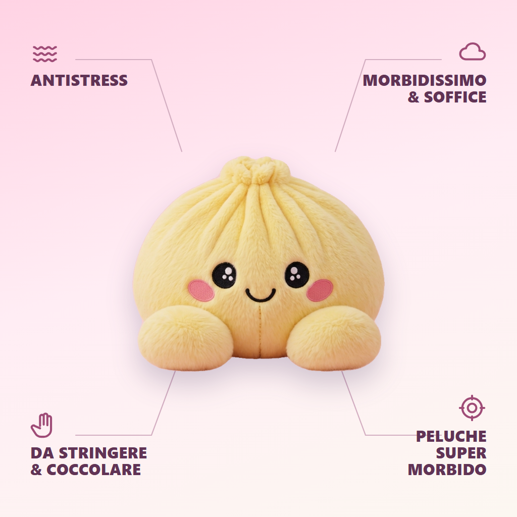 Dumpling Squishy Giallo Limone — squishy antistress slow-rise kawaii
